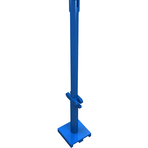 Lego Boat, Mast 2 x 2 x 9 2/3 Bar with Slot on Top and 2 Finger Hinge on Two Sides / Blue