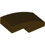 Brick Curved 2 x 1 No Studs [1/2 Bow] / Dark Brown