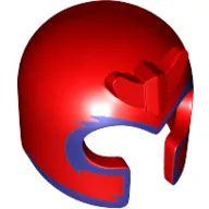 Helmet with Front Prongs and Wide Dark Purple Print (Magneto) / Red