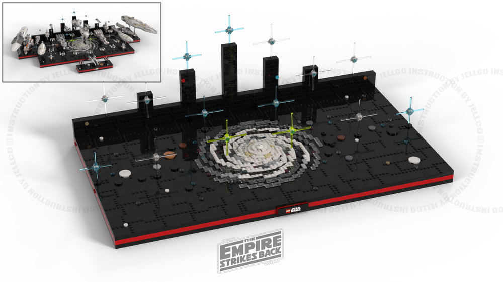 Lego Galaxy background stand for Rebel Alliance Fleet Complete Edition