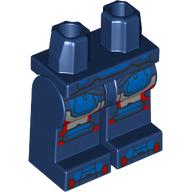 Lego Hips and Dark Blue Legs with Blue/Red/Silver Armor Plating (Iron Patriot) print / Dark Blue