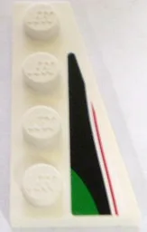 Wedge, Plate 4 x 2 Right with Red, Black and Small Green Pattern (Sticker) - Set 8898