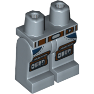 Lego Hips and Sand Blue Legs with Pockets, Belt and Silver Kneepads Print (Jack McHammer) / Sand Blue
