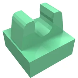 Tile Special 1 x 1 with Clip with Rounded Tips / Medium Green
