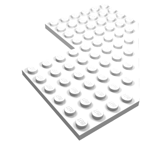 Lego Wedge Plate 10 x 10 with 4x4 Cutout and Cut Corner / White