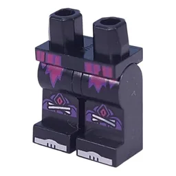Hips and Black Legs with Dark Purple/Magenta Coattails, Silver/Dark Purple Knee Pads Print / Black