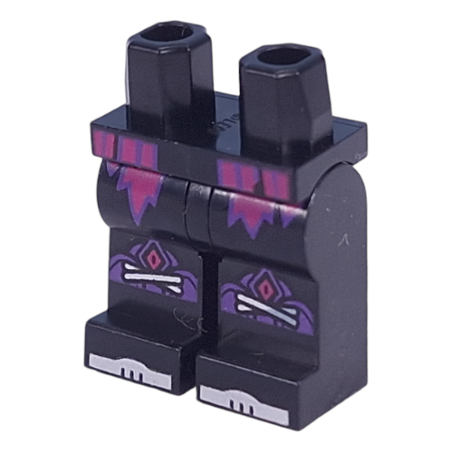 Lego Hips and Black Legs with Dark Purple/Magenta Coattails, Silver/Dark Purple Knee Pads print / Black