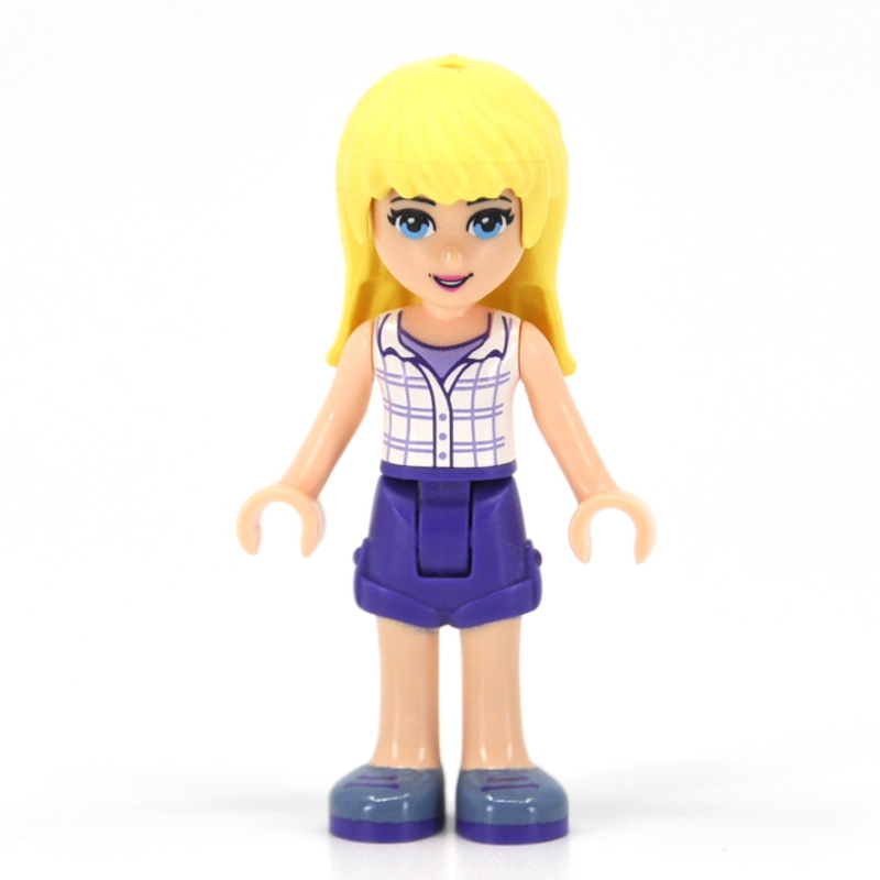 Lego Stephanie - White Plaid Top, Dark Purple Skirt