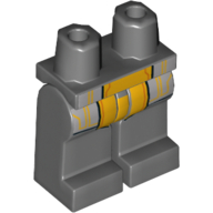 Lego Hips and Dark Bluish Gray Legs with Bright Light Orange Designs on Light Gray Armor Print - Battle Suit Axl / Dark Bluish Gray