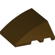 Lego Brick Wedged, Curved 4 x 3 No Studs [Plain] / Dark Brown