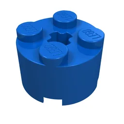 Brick Round 2 x 2 with Axle Hole / Blue