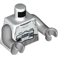 Torso Armor with Light Bluish Gray Undershirt Print (First Order Walker Pilot), Light Bluish Gray Arms and Hands / White