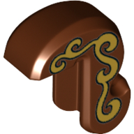 Lego Animal Body Part, Cat Tail with Gold Swirls Print