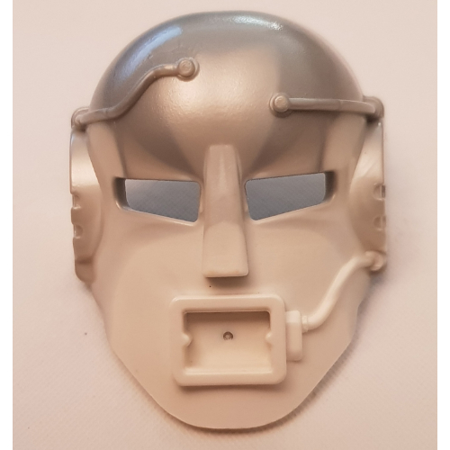 Lego Large Figure Mask Mahiki with Marbled Pearl Light Gray Pattern (Ehrye) / White