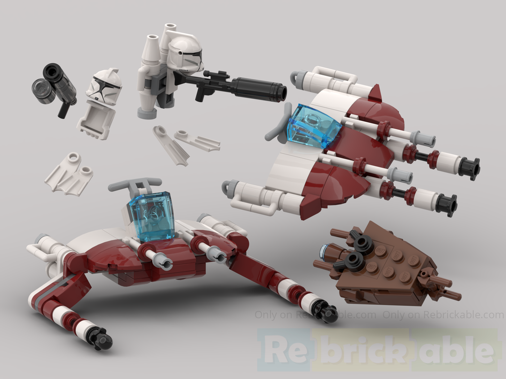 Lego OMS Submersible Devilfish MK 1/2 With Phase 1/2 Clone Scuba Trooper Gear and Underwater Turbo Sled Pike