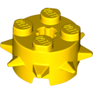 Lego Brick Round 2 x 2 Special with Spikes / Yellow