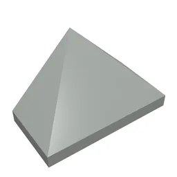 Brick Sloped 45° 2 x 1 Triple with Ovoid Bottom Pin / Light Gray