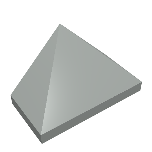 Lego Brick Sloped 45° 2 x 1 Triple with Ovoid Bottom Pin / Light Gray