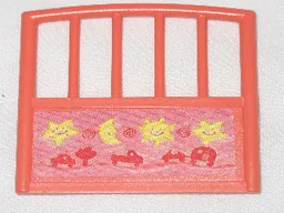 Scala Baby Crib Footboard 1 x 7 x 6 with Vehicles, Moon and Stars Pattern (Sticker) - Set 3290 / Salmon
