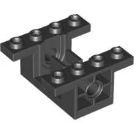 Gearbox 4 x 4 x 1 2/3 with 1 x 2 Cutouts, Pin Holes / Black