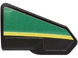 Technic, Panel Fairing # 7 Very Small Smooth Short, Side A with Green Panel and Yellow Stripe Pattern (Sticker) - Set 42240