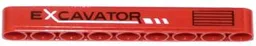 Technic, Liftarm Thick 1 x 9 with 'EXCAVATOR', White Line and Vent Pattern Model Left Side (Sticker) - Set 42023
