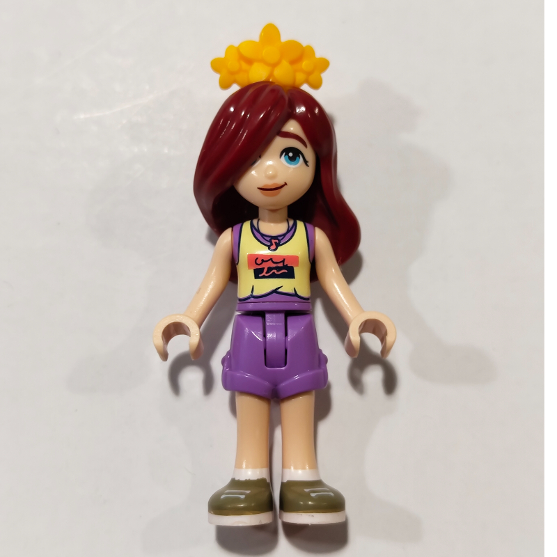 Lego Paisley, Bright Light Yellow Top, Medium Lavender Skirt, Flowers