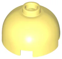 Brick, Round 2 x 2 Dome Top / Bright Light Yellow