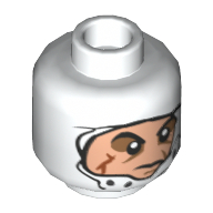 Lego Minifig Head Dengar, Head Wrap with Buttons, Scars and Sunken Eyes Print [Hollow Stud] / White