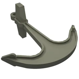 Boat, Anchor - Single Top Hole / Dark Gray