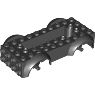 Lego Vehicle Base 4 x 10 x 2 1/2 with Mudguards, Wheel Pins and 6 x 2 Centre Recess with 3 Holes, Black Wheel Holders
