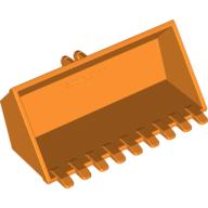 Lego Construction Vehicle Bucket 4 x 8 with Locking 2 Finger Hinge, Flat Inside / Orange