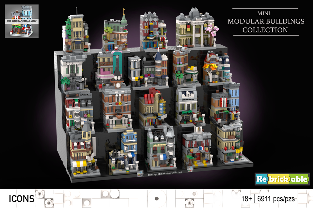 Lego Mini Modular Buildings - The Full Set of 19