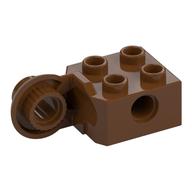 Lego Technic Brick Special 2 x 2 with Pin Hole, Rotation Joint Ball Half [Vertical Side] / Reddish Brown
