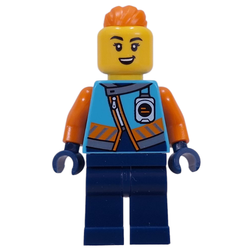 Lego Arctic Explorer, Iris Icicle, Dark Azure Jacket, Dark Blue Legs, Orange Ponytail