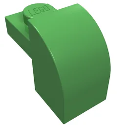 Brick Curved 1 x 2 x 1 1/3 with Curved Top / Bright Green