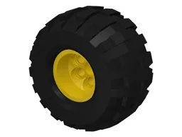 Wheel 68.8 x 40 Balloon Large, with Black Tire 68.8 x 40 Balloon Large (2996 / 2995) / Yellow