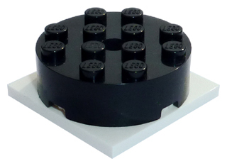 Lego Turntable 4 x 4 x 1 1/3 with White Square Base, Locking (87081 / 61485)