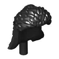 Hair Mid-Length, Textured with Ponytail (Bar) / Black
