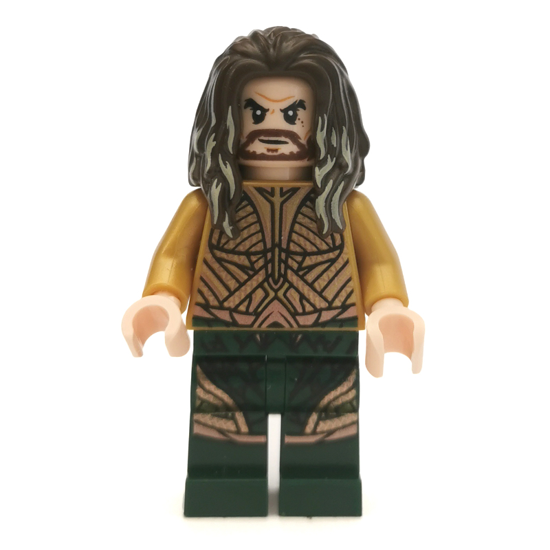 Lego Aquaman, Dark Brown Hair, Light Nougat Hands (DCEU)