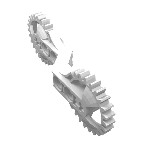 Lego Technic Arm 1 x 7 x 3 with Gear Ends / White