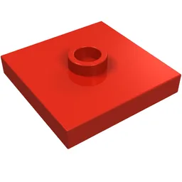 Plate Special 2 x 2 with Groove and Center Stud (Jumper) / Red