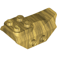 Lego Brick Special 2 x 5 with Slope, Studs on Side / Pearl Gold
