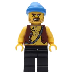 Pirate - Anchor Tattoo, Black Legs, Blue Bandana