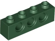 Technic Brick 1 x 4 [3 Pin Holes] / Dark Green