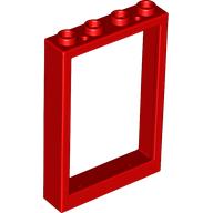 Lego Window 1 x 4 x 5 with Hollow Studs / Red
