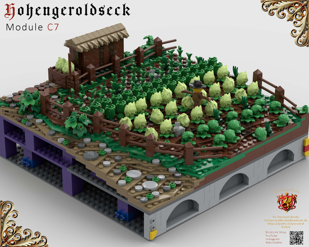 Lego C7 Castle Hohengeroldseck - Vegetable field & bee hive (Castle Part 1)