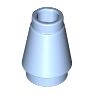Lego Cone 1 x 1 [Top Groove] / Bright Light Blue