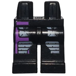 Hips and Black Legs with Gray Pockets and Purple Stripe Print (Radia) / Black