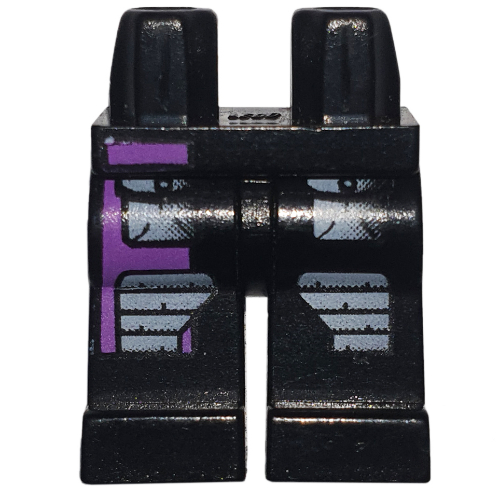 Lego Hips and Black Legs with Gray Pockets and Purple Stripe Print (Radia) / Black